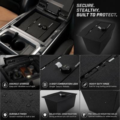 Black Horse Off Road - Center Console Safe-Black-2019-2024 Ram 1500-2500-3500|Black Horse Off Road - Image 8