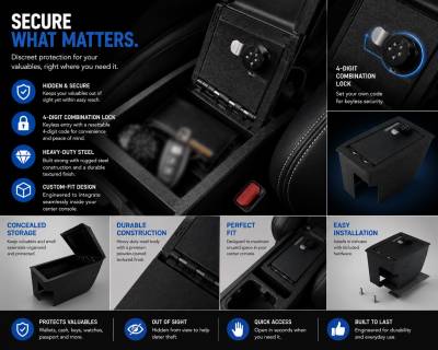 Black Horse Off Road - Center Console Safe-Black-2021-2024 Ford Bronco Sport|Black Horse Off Road - Image 4