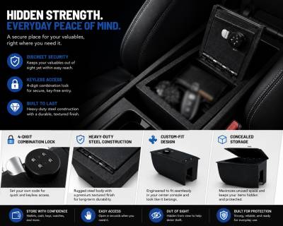 Black Horse Off Road - Center Console Safe-Black-2021-2024 Ford Bronco Sport|Black Horse Off Road - Image 5