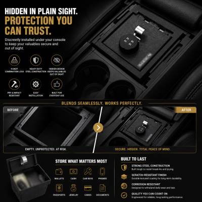 Black Horse Off Road - Center Console Safe-Black-2021-2024 Ford Bronco|Black Horse Off Road - Image 3
