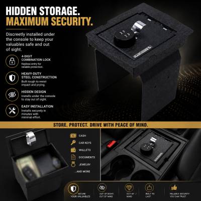 Black Horse Off Road - Center Console Safe-Black-2021-2024 Ford Bronco|Black Horse Off Road - Image 7