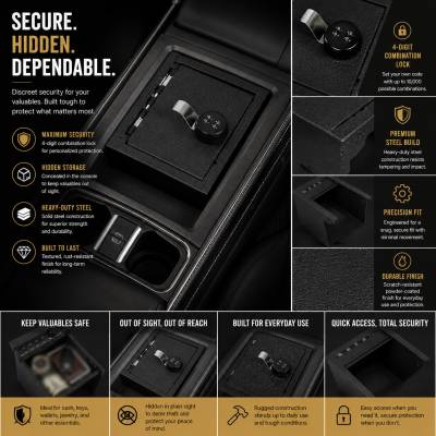 Black Horse Off Road - Center Console Safe-Black-2020-2024 Ford Explorer|Black Horse Off Road - Image 3