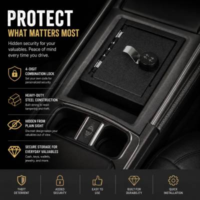 Black Horse Off Road - Center Console Safe-Black-2020-2024 Ford Explorer|Black Horse Off Road - Image 7