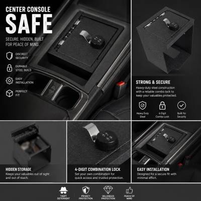 Black Horse Off Road - Center Console Safe-Black-2020-2024 Ford Explorer|Black Horse Off Road - Image 8