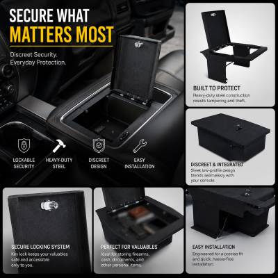 Black Horse Off Road - Center Console Safe-Black-F-150/F-250/F-350/F-450 SD/Expedition|Black Horse Off Road - Image 11