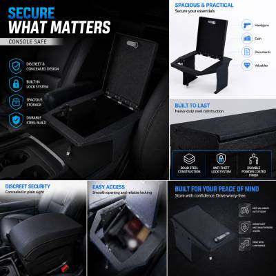 Black Horse Off Road - Center Console Safe-Black-2022-2026 Ford F-150|Black Horse Off Road - Image 3