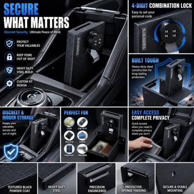 Black Horse Off Road - Center Console Safe-Black-2023-2024 Ford F-250 Super Duty|Black Horse Off Road - Image 2