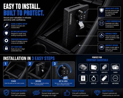 Black Horse Off Road - Center Console Safe-Black-2023-2024 Ford F-250 Super Duty|Black Horse Off Road - Image 3