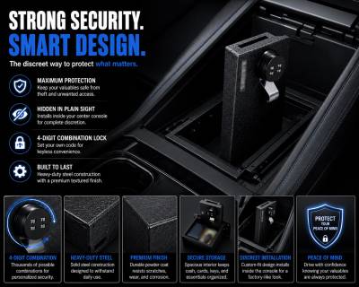 Black Horse Off Road - Center Console Safe-Black-2023-2024 Ford F-250 Super Duty|Black Horse Off Road - Image 4