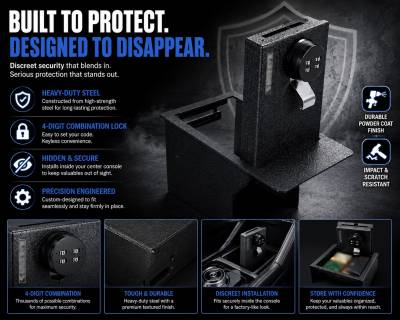 Black Horse Off Road - Center Console Safe-Black-2023-2024 Ford F-250 Super Duty|Black Horse Off Road - Image 5