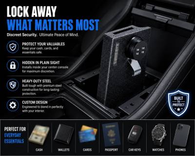 Black Horse Off Road - Center Console Safe-Black-2023-2024 Ford F-250 Super Duty|Black Horse Off Road - Image 6