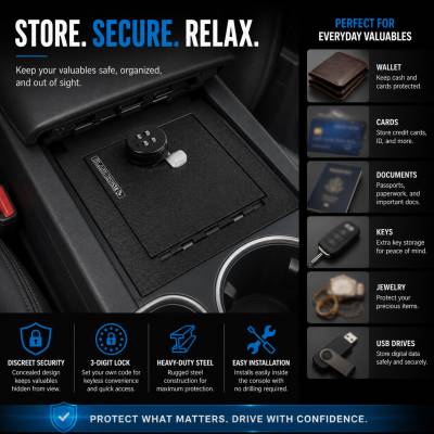 Black Horse Off Road - Center Console Safe-Black-2023-2024 Honda CR-V|Black Horse Off Road - Image 2