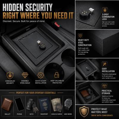 Black Horse Off Road - Center Console Safe-Black-Ridgeline/Passport/Pilot|Black Horse Off Road - Image 2