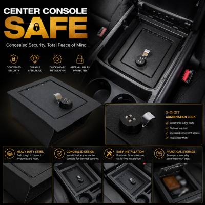 Black Horse Off Road - Center Console Safe-Black-Ridgeline/Passport/Pilot|Black Horse Off Road - Image 5