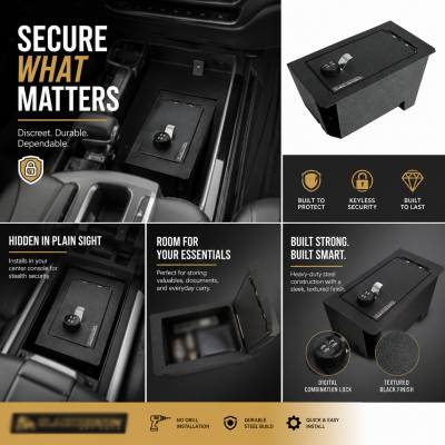 Center Console Safe-Black-Sequoia/Tundra|Black Horse Off Road