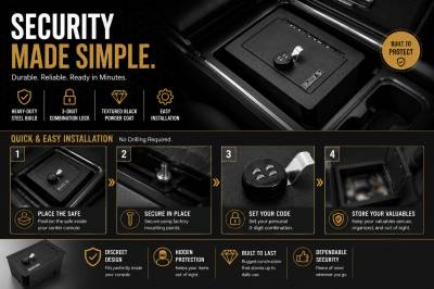 Black Horse Off Road - Center Console Safe-Black-Sequoia/Tundra|Black Horse Off Road - Image 4