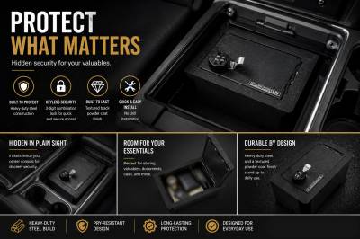 Black Horse Off Road - Center Console Safe-Black-Sequoia/Tundra|Black Horse Off Road - Image 7