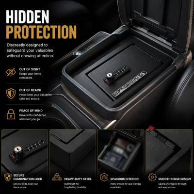 Black Horse Off Road - Center Console Safe-Black-2005-2015 Toyota Tacoma|Black Horse Off Road - Image 6