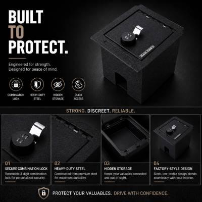 Black Horse Off Road - Center Console Safe-Black-2016-2023 Toyota Tacoma|Black Horse Off Road - Image 5