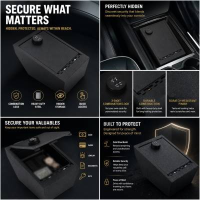 Black Horse Off Road - Center Console Safe-Black-2021-2023 Tesla X|Black Horse Off Road - Image 6