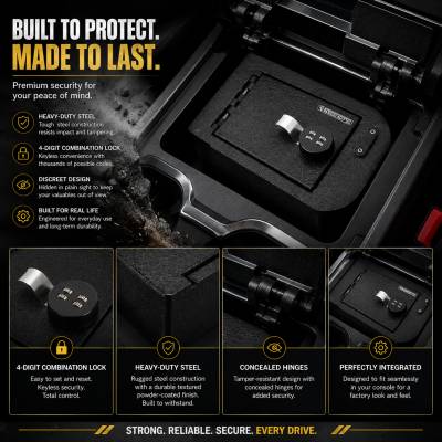 Black Horse Off Road - Center Console Safe-Black-Silverado 1500/Sierra 1500|Black Horse Off Road - Image 3