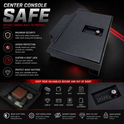 Black Horse Off Road - Center Console Safe-Black-2019-2025 Ram 1500-2500-3500|Black Horse Off Road - Image 2