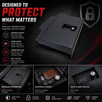 Black Horse Off Road - Center Console Safe-Black-2019-2025 Ram 1500-2500-3500|Black Horse Off Road - Image 3
