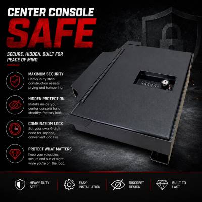 Black Horse Off Road - Center Console Safe-Black-2019-2025 Ram 1500-2500-3500|Black Horse Off Road - Image 5