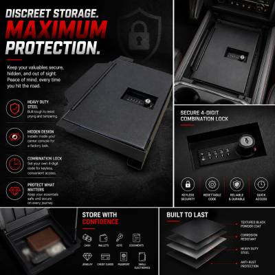 Black Horse Off Road - Center Console Safe-Black-2019-2025 Ram 1500-2500-3500|Black Horse Off Road - Image 6