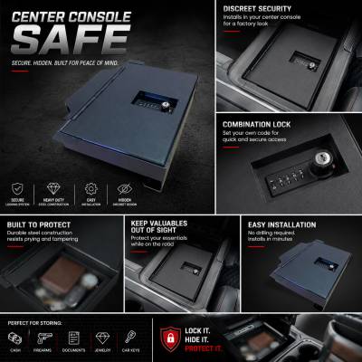 Black Horse Off Road - Center Console Safe-Black-2019-2025 Ram 1500-2500-3500|Black Horse Off Road - Image 8