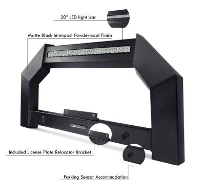 Black Horse Off Road - Armour Bull Bar-Matte Black-2011-2019 Chevrolet Silverado 2500 HD/3500 HD|Black Horse Off Road - Image 4