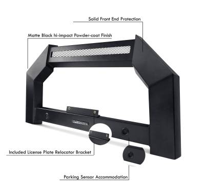 Black Horse Off Road - Armour Bull Bar-Matte Black-2011-2019 Chevrolet Silverado 2500 HD/3500 HD|Black Horse Off Road - Image 6