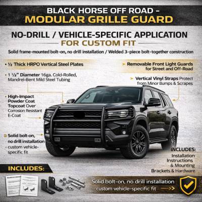 Black Horse Off Road - Grille Guard-Black-2025-2025 Toyota 4Runner|Black Horse Off Road - Image 15