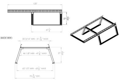 Black Horse Off Road - Base K2 Over Cab Rack-Silver-2004-2026 Silverado&Sierra 1500&Titan|2009-2026 Dodge Ram 1500|2011-2026 Ram 2500|2001-2026 F-150|2022-2026 F-150 Lightning|2007-2026 Tundra|Black Horse off Road - Image 9