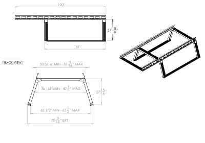 Black Horse Off Road - Base K2 Over Cab Rack-Silver-All 3/4-ton trucks with 6.4ft to 6.7ft bed length|Black Horse Off Road - Image 8