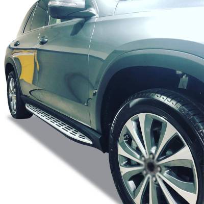 Black Horse Off Road - OEM Replica Running Boards Silver For 2020-2026 Mercedes-Benz GLE350|2020-2026 Mercedes-Benz GLE43 AMG|2020-2026 Mercedes-Benz GLE450|2020-2026 Mercedes-Benz GLE63 AMG | Black Horse Off Road - Image 2