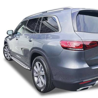Black Horse Off Road - OEM Replica Running Boards Silver For 2020-2026 Mercedes-Benz GLS450|2020-2026 Mercedes-Benz GLS580|2020-2026 Mercedes-Benz GLS63 AMG | Black Horse Off Road - Image 9