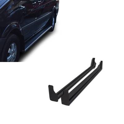 COMMERCIAL Running Boards-Black-Chevrolet Express 1500/2500/3500, Ford E-Series (E-150/E-250/E-350) Econoline/Club Wagon/Super Duty, Ford E-450 Super Duty, GMC Savana 1500/2500/3500|Black Horse Off Road