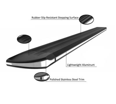 Black Horse Off Road - EXCEED Running Boards-Black-2019-2026 Chevrolet Silverado 1500 Crew Cab/2020-2026 Chevrolet Silverado 2500|3500 HD Crew Cab/2019-2026 GMC Sierra 1500 Crew Cab/2020-2026 GMC Sierra 2500|3500 HD Crew Cab|Black Horse Off Road - Image 5