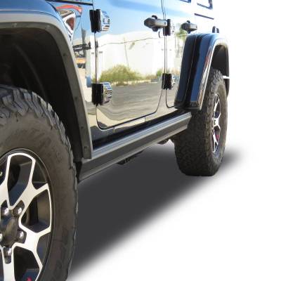 Black Horse Off Road - Elite Retractable Power Board Black For 2012-2026 Jeep Wrangler | Black Horse Off Road - Image 2