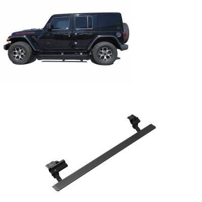 Black Horse Off Road - Elite Retractable Power Board Black For 2018-2026 Jeep Wrangler | Black Horse Off Road - Image 4