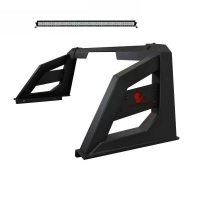Black Horse Off Road - ARMOUR Roll Bar Kit-With 40in LED Light Bar-Matte Black-Silverado and Sierra F-150/Tundra/Ram 1500|Black Horse Off Road - Image 1