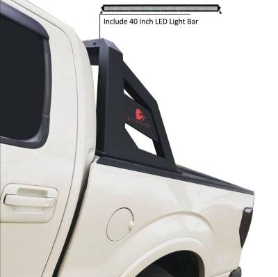 Black Horse Off Road - ARMOUR Roll Bar Kit-With 40in LED Light Bar-Matte Black-2005-2021 Nissan Frontier|Black Horse Off Road - Image 15