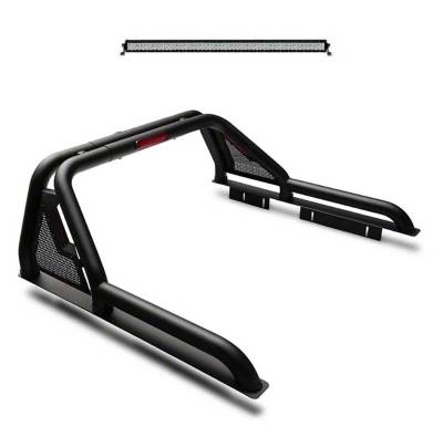 GLADIATOR Roll Bar Kit-With 40" LED light Bar-Black-2015-2026 GMC Canyon|2015-2026 Chevrolet Colorado|2015-2026 Toyota Tacoma|Black Horse Off Road