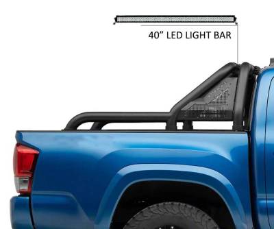 Black Horse Off Road - GLADIATOR Roll Bar Kit-With 40" LED light Bar-Black-2015-2026 GMC Canyon|2015-2026 Chevrolet Colorado|2015-2026 Toyota Tacoma|Black Horse Off Road - Image 17