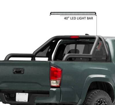Black Horse Off Road - GLADIATOR Roll Bar Kit-With 40" LED light Bar-Black-2015-2026 GMC Canyon|2015-2026 Chevrolet Colorado|2015-2026 Toyota Tacoma|Black Horse Off Road - Image 15