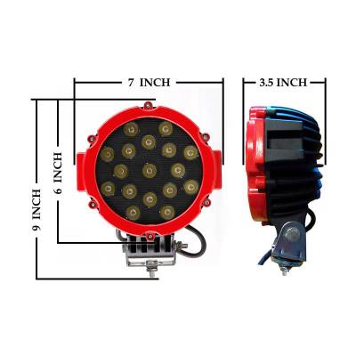 Black Horse Off Road - ARMOUR Roll Bar Kit-With 2 Set of 7.0".Red Trim Rings LED Flood Lights-Matte Black-Ram,Silverado and Sierra F-150/Titan|Black Horse Off Road - Image 5