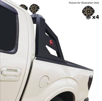 Black Horse Off Road - ARMOUR Roll Bar Kit-With 2 Set of 7.0".Black Trim Rings LED Flood Lights-Matte Black-Ram,Silverado and Sierra F-150/Titan|Black Horse Off Road - Image 21