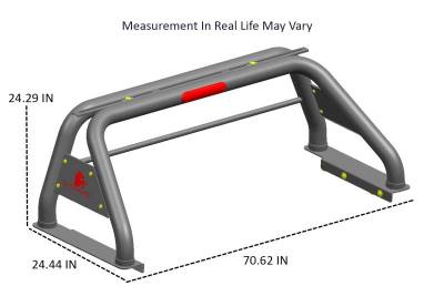 Black Horse Off Road - CLASSIC Roll Bar Kit-With 2 Set of 7.0".Black Trim Rings LED Flood Lights-Stainless Steel-2019-2026 Ram 1500 ( Excludes Classic model )|Black Horse Off Road - Image 3