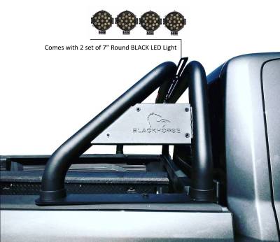 Black Horse Off Road - CLASSIC Roll Bar Kit-With 2 Set of 7.0".Black Trim Rings LED Flood Lights-Black-2019-2026 Ram 1500 ( Excludes Classic model )|Black Horse Off Road - Image 19
